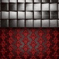 metal on red background N16