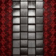 metal on red background N17