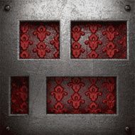 metal on red background N23