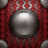 metal on red background N28