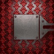 metal on red background N38