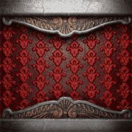 metal on red background N43