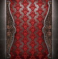 metal on red background N44