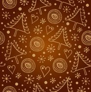 Christmas seamless golden background