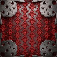 metal on red background N56
