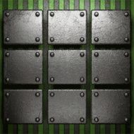 metal on green background N9