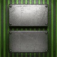 metal on green background N13