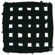 Black square and brush strokes