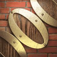 gold on brick background