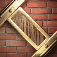 gold on brick background N7