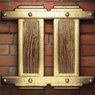 gold on brick background N11