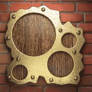 gold on brick background N17