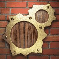 gold on brick background N18
