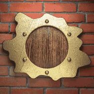 gold on brick background N19
