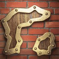 gold on brick background N20