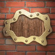 gold on brick background N21
