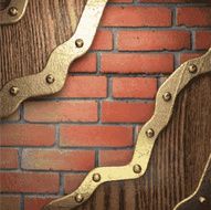 gold on brick background N23