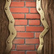 gold on brick background N24