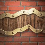 gold on brick background N25