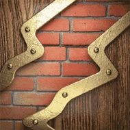 gold on brick background N26