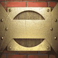 gold on brick background N27