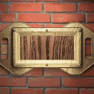 gold on brick background N33
