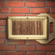 gold on brick background N34
