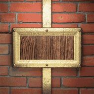 gold on brick background N36