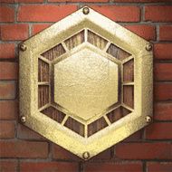 gold on brick background N38