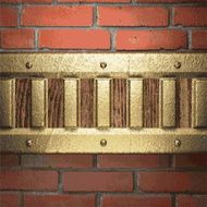gold on brick background N40