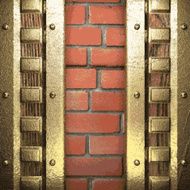 gold on brick background N41