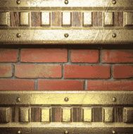gold on brick background N42