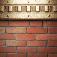 gold on brick background N43