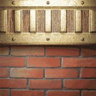 gold on brick background N44