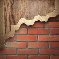 gold on brick background N45
