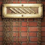 gold on brick background N47