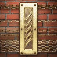 gold on brick background N48