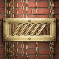 gold on brick background N49