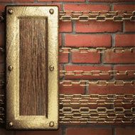 gold on brick background N51