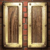 gold on brick background N62