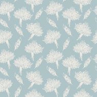 Seamless light old pattern with hand drawn gorgeous flowers