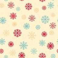 Decorative Christmas seamless pattern with colorful snowflakes