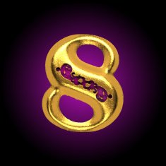 vector golden letter 8