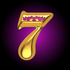 vector golden letter 7