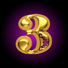 vector golden letter 3
