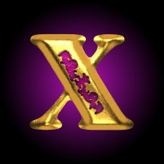 vector golden letter x