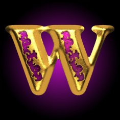 vector golden letter w