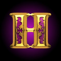 vector golden letter h