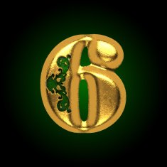 vector golden letter 6 N2