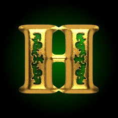vector golden letter h N2